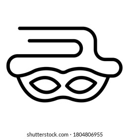 Icono de máscara de carnaval. Esquema icono vectorial de máscara de carnaval para diseño web aislado en fondo blanco