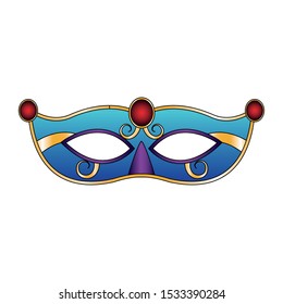 carnival mask icon over white background, colorful design. vector illustration