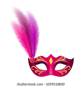 Carnival mask icon. Realistic illustration of carnival mask vector icon for web