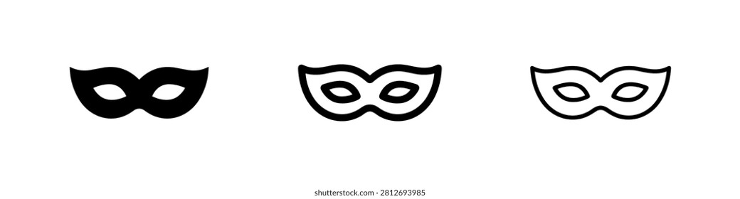 Carnival Mask Icon Set Masquerade Secret Privacy Incognito Symbols