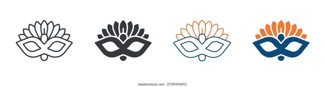 Carnival Mask Icon Set Multiple Style Collection