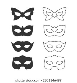 Carnival Mask Icon Set Vector Design.