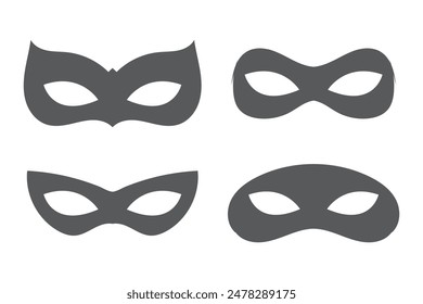 Carnival Mask Icon Set Vector Design.