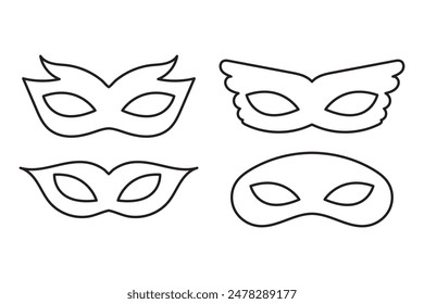 Carnival Mask Icon Set Vector Design.