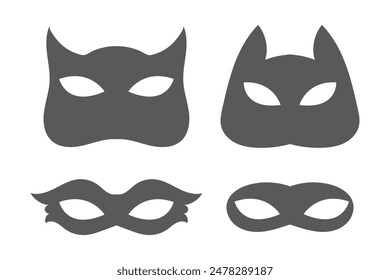 Carnival Mask Icon Set Vector Design.