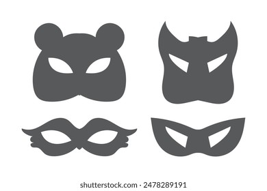 Carnival Mask Icon Set Vector Design.