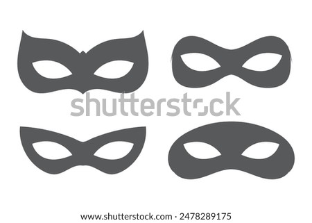 Carnival Mask Icon Set Vector Design.