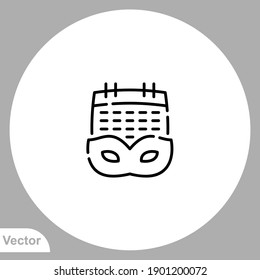 Carnival mask icon sign vector,Symbol, logo illustration for web and mobile