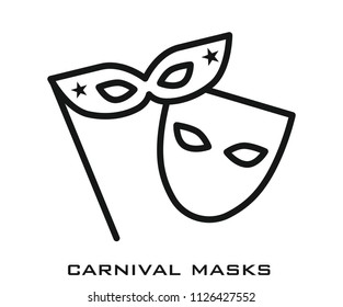 Carnival mask icon signs