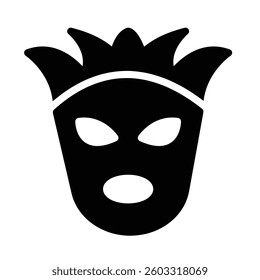 Carnival Mask Icon in Solid Style