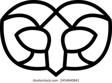 carnival mask icon. Thin linear style design isolated on white background
