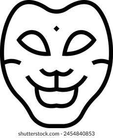 carnival mask icon. Thin linear style design isolated on white background