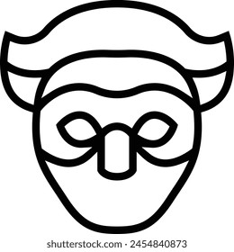 carnival mask icon. Thin linear style design isolated on white background
