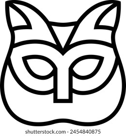 carnival mask icon. Thin linear style design isolated on white background