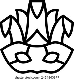 carnival mask icon. Thin linear style design isolated on white background