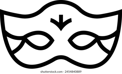 carnival mask icon. Thin linear style design isolated on white background