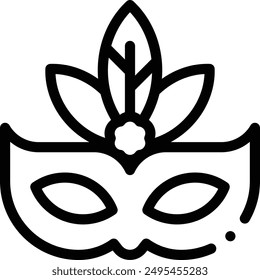 carnival mask icon. Thin Linear Style Design Isolated On White Background