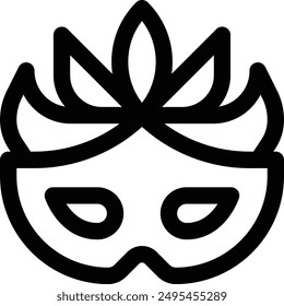 carnival mask icon. Thin Linear Style Design Isolated On White Background