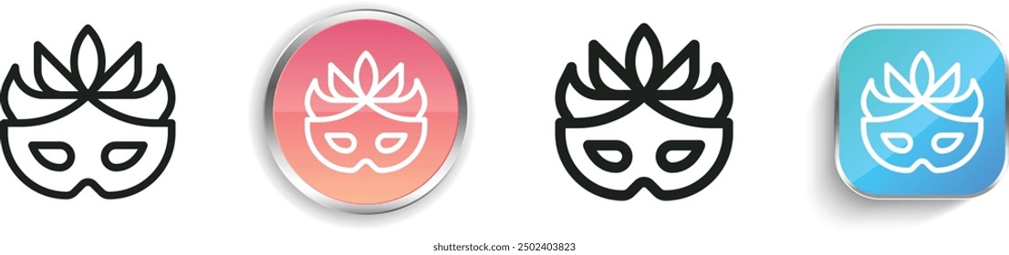 carnival mask icon. Thin Linear, Regular and Button Style Design Isolated On White Background