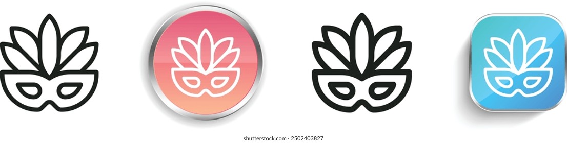 carnival mask icon. Thin Linear, Regular and Button Style Design Isolated On White Background
