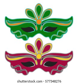 Carnival mask icon vector.