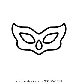 Symbol für Karnevalsmasken, Vektorgrafik. anonymes Bildzeichen. Logo einzeln auf weißem Hintergrund.