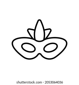 Symbol für Karnevalsmasken, Vektorgrafik. anonymes Bildzeichen. Logo einzeln auf weißem Hintergrund.