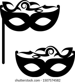 Carnival Mask Icon Vector Illustration