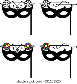 Carnival Mask Icon Vector Illustration
