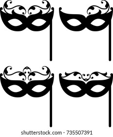 Carnival Mask Icon Vector Illustration