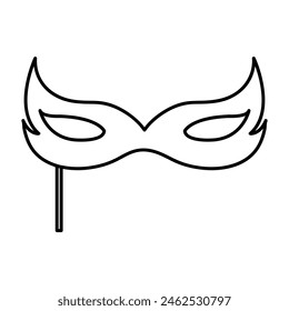 Carnival mask icon vector, Masquerade symbol flat liner illustration for web and app on white background..eps