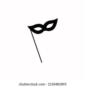 Vector de icono de máscara de carnaval en fondo blanco