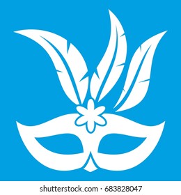 Carnival mask icon white
