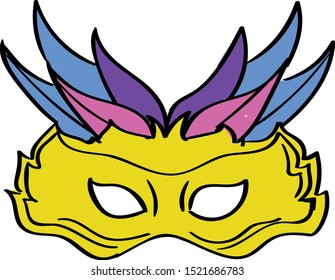 Carnival mask, illustration, vector on white background.