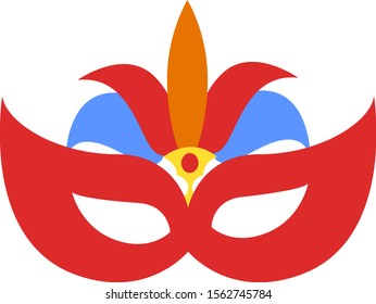 Carnival mask, illustration, vector on white background.