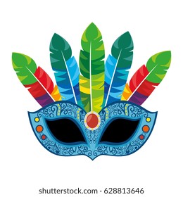 Carnival mask isolated icon