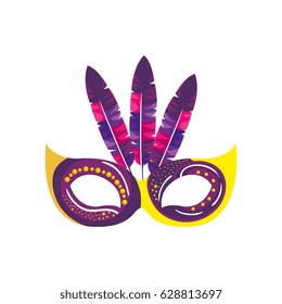 Carnival mask isolated icon