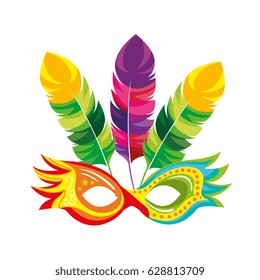 Carnival mask isolated icon