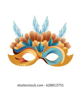 Carnival mask isolated icon