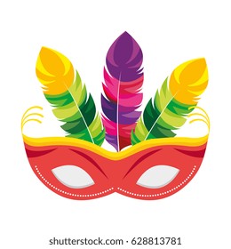 Carnival mask isolated icon