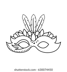 Carnival mask isolated icon