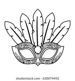 Carnival mask isolated icon