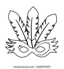 Carnival mask isolated icon