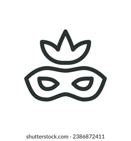 Carnival mask isolated icon, masquerade vector icon with editable stroke