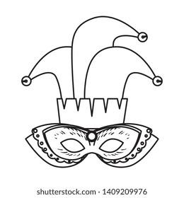carnival mask with joker hat