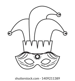 carnival mask with joker hat