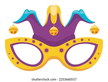 carnival mask with joker hat icon