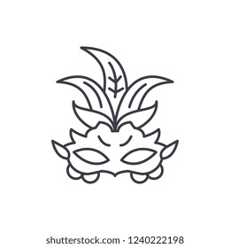Carnival mask line icon concept. Carnival mask vector linear illustration, symbol, sign