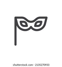 Carnival mask line icon. linear style sign for mobile concept and web design. Party mask outline vector icon. Symbol, logo illustration. Vector graphics