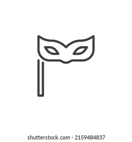Carnival mask line icon. linear style sign for mobile concept and web design. Party eye mask outline vector icon. Symbol, logo illustration. Vector graphics